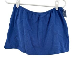 Lands' End Blue swim skirt ribbed new 14 beach vacation resort cruise